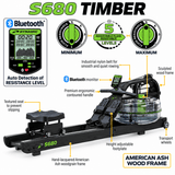 Dynamic Fluid Fitness S680 Timber Fluid Rower - Total Rehab Solutions