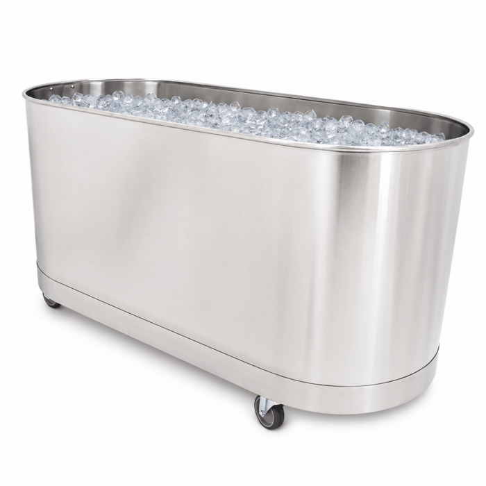 Whitehall 90 Gallon Mobile Sports Cold Tank with locking swivel casters for athletic training, rehabilitation and cold water therapy