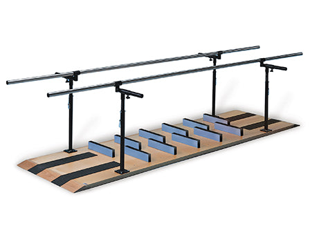 Hausmann Model 1393 10' Adj Height & Width Platform Parallel Bars w/ Mobility Platform