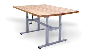 Deluxe Crank Butcher Block Work Tables